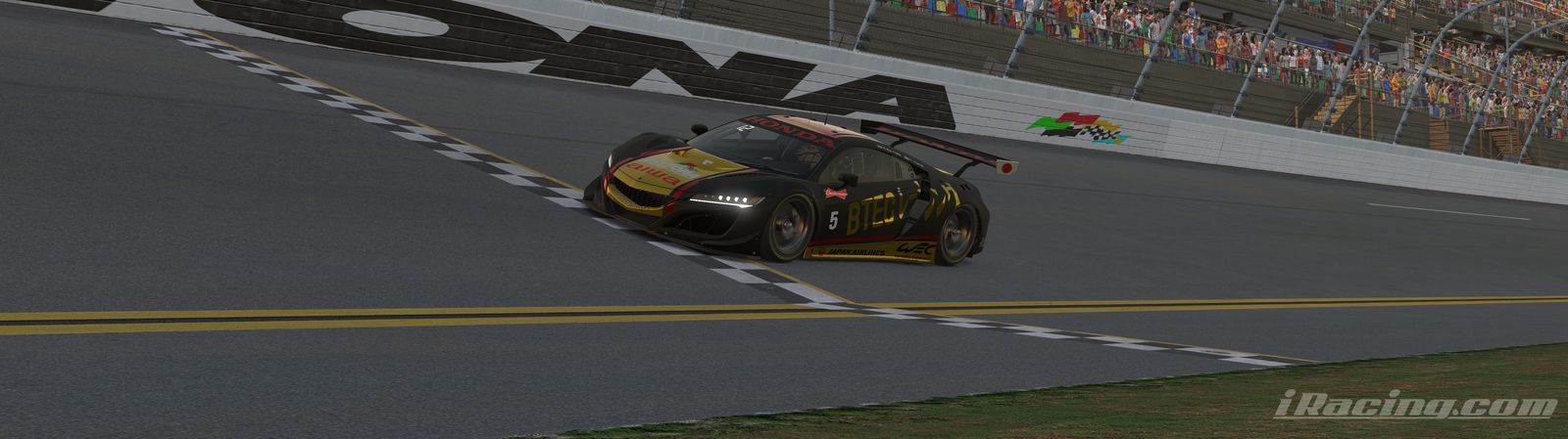 BTEC Racing Acura crossing the line at Daytona