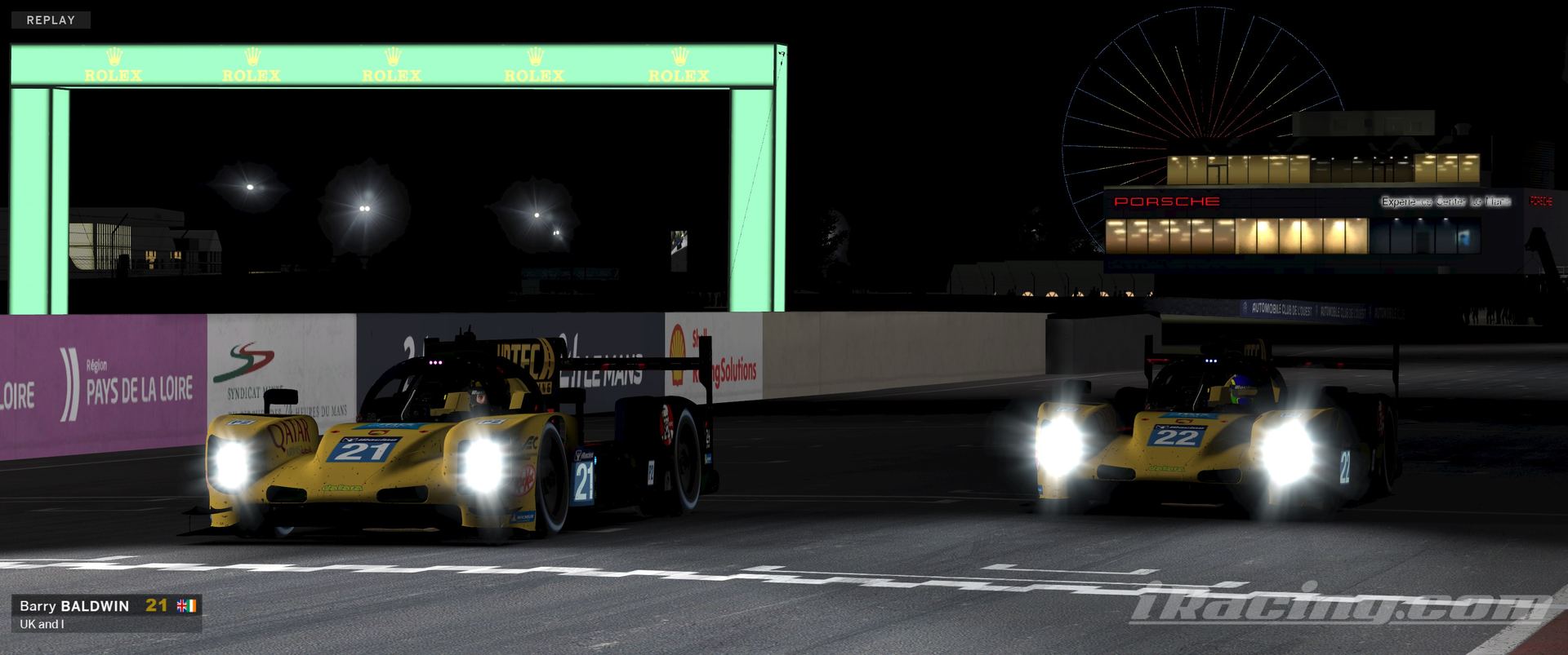 BTEC Racing car at Le Mans at night